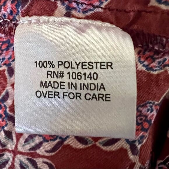 Altar'd State red pink boho tribal floral print short sleeve shift dress medium - Picture 7 of 8